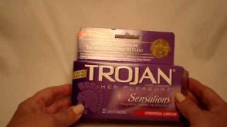 Trojan Her Pleasure Sensations Spermicidal Condoms  Inside the Box [upl. by Quenby]