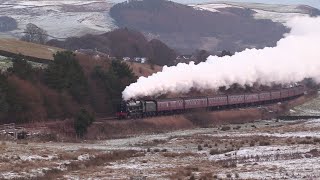 LMS 46115 Climbs Giggleswick bank on a Frosty Day 111222 [upl. by Mat734]