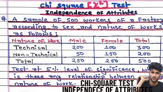 Chi Square test  Independence of Attributes  Chi Square test Full concept in 1 video [upl. by Attenehs]