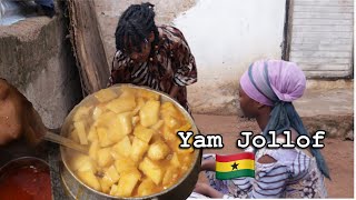 cooking MOST DELICIOUS YAM POTTAGE made with SHEA BUTTER STEW  Wa Ghana  west Africa [upl. by Tiffanle782]