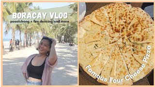 BORACAY VLOG must try four cheese pizza of two seasons  watching fire dancing 🍕 [upl. by Woodman]