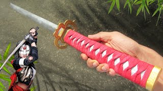 Making a Wooden Katana from hardwood  Wood Carving [upl. by Blane]