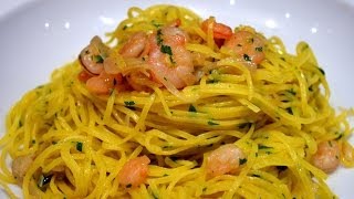 Tagliolini al limone e gamberetti  Pasta with lemon and Shrimps by bravobob [upl. by Garland]