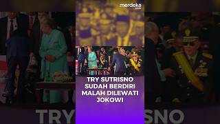 Momen Try Sutrisno di HUT TNI Sudah Berdiri Tapi Malah Dilewati Jokowi merdekadotcom [upl. by Ateinotna]