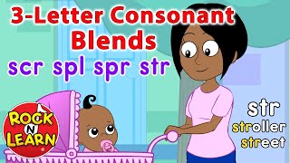 ThreeLetter Consonant Blends  scr spl spr str  Rock ’N Learn [upl. by Ramor749]