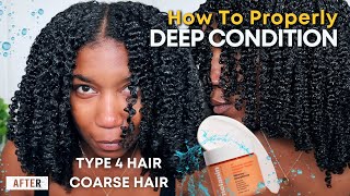 STOP WASTING PRODUCT How To Properly Deep Condition Dry Coarse Natural Hair [upl. by Sanburn]