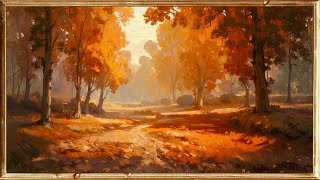 Fall Landscape Art Screensaver  Cozy Autumn Vibes  Rustic Gold Framed Fall Art  4K Smart TV 2Hrs [upl. by Ervine70]