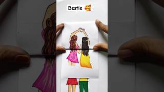 Bestie story 🥰🥰 friendship friends storyart khushidrawingacademy [upl. by Hopfinger]