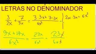 Soma de Frações Letras no Denominador Adição Parênteses Matemática Aula Curso [upl. by Assyn]