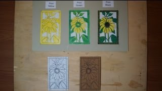 Printmaking in 3 Colors Reduction Method [upl. by Gonagle]