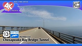 Northbound to Delmarva Peninsula Follow the Gulls to the Chesapeake Bay BridgeTunnel 4K drive [upl. by Annelg]