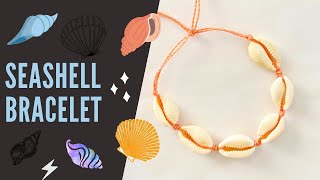 Cowrie Shell Bracelet  How to Make a Shell Bracelet [upl. by Eitnom669]