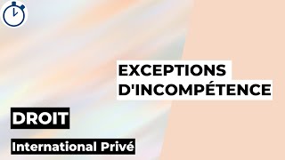 Les Exceptions dIncompétence en Droit International Privé [upl. by Germaine]