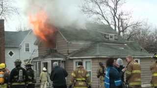 Winthrop Harbor Fire  House Burn Down  Training  April 2013 [upl. by Bartolemo337]