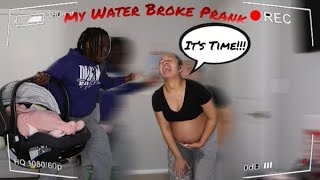 MY WATER BROKE PRANK HILARIOUS REACTION VLOGMAS DAY 7 [upl. by Ecinnaj]