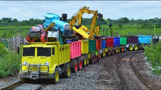 RC TRUCKS AND CONSTRUCTION MODELS RC DIGGER LIEBHERR LOAD UP SCANIA HEAVY HAULAGE TRUCK 70 [upl. by Adella409]