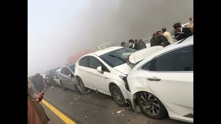 70 CarsVehicles Big Accident Due to Heavy Fog Lahore Islamabad Motorway near Kala Shah Kaku [upl. by Barna]