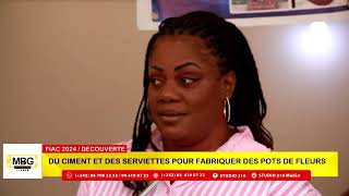 Carole Akondzo spécialité fabriquer des pots de fleurs avec du ciment et des serviettes de douche [upl. by Imeka]