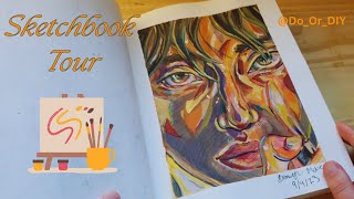 Sketchbook tour what Ive been drawing lately mixed media art artist diaries [upl. by Judas]