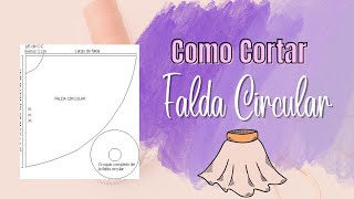 Cómo cortar Falda Circular  En la Tela ✏️✂️ [upl. by Misa]