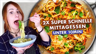 2 schnelle Nudelgerichte in unter 10 Minuten  Lecker amp vegan 🍝 [upl. by Aneeh736]