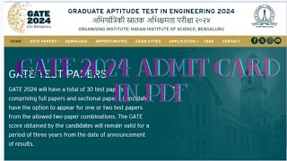 gate 2024 admit card download in pdf  GATE 2024 download gate2024 gate admitcard [upl. by Xino]