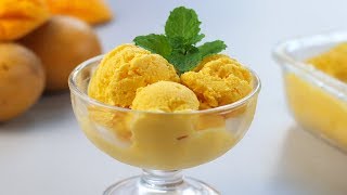 No cream mango ice cream  Only 3 Ingredients  No Cream No Eggs  No Ice Cream Machine [upl. by Mera]