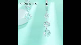 GLME0014Glojewels Classic White Round Cut Moissanite Drop Earring [upl. by Annat]