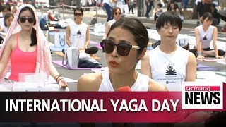 Fourth annual UN International Yoga Day celebrated in Seoul [upl. by Vikky]