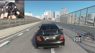 Mercedes C63 AMG Swerving Through Traffic  Assetto Corsa Logitech G29 Gameplay [upl. by Aihsela]