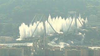 Morandi Bridge demolished with explosives  AFP [upl. by Nitz97]