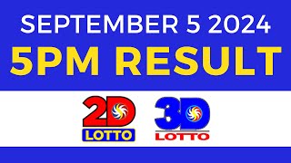 5pm Lotto Result Today September 5 2024  PCSO Swertres Ez2 [upl. by Laubin144]