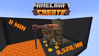 Super Compact Obsidian Farm Tutorial  Minecraft Create Mod [upl. by Suanne]