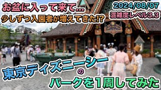 【お盆前！】2024年08月上旬の東京ディズニーシーのパークを１周してみた。 [upl. by Hgielanna800]