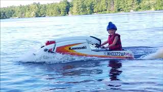 Kid Rips it up Stand up on Built Jet Ski [upl. by Town]