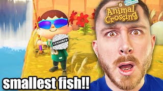 Lets Play Animal Crossing Catching The SMALLEST Fish In The Game [upl. by Gonzales730]