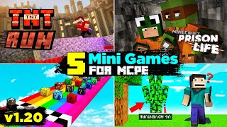 TOP 5 Best MiniGames For Minecraft PE  MiniGames For MCPE [upl. by Hukill]