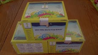 UNBOXING BOOSTER BOX ☆ Panini FIFA WORLD CUP 2014 Sticker Collection ☆ 100 PACKS [upl. by Daenis130]