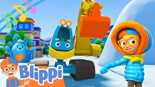 Snowy Excavator Song  BLIPPI Wonders  Educational Songs For Kids [upl. by Adiol]