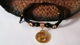 👉TUTORIAL Cómo hacer una Pulsera Vaquera de hilo chino tejida con herradura [upl. by Asim]