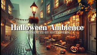 Cozy Halloween Ambience with Rain Sounds  Relaxing Coffee Shop Atmosphere [upl. by Gernhard]