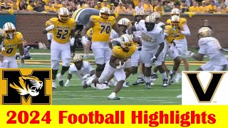 Vanderbilt vs 7 Missouri Football Game Highlights 9 21 2024 [upl. by Erdnassac]