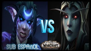 World Of Warcraft  Tyrande vs Sylvanas La Batalla por Anderweald Cinematica Sub Español [upl. by Lanuk190]