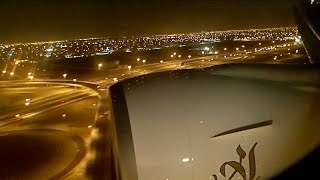 Emirates Boeing 777300ER Night Landing in Dubai [upl. by Sabec524]