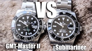 Rolex Submariner Vs Rolex GMTMaster II [upl. by Nohj]