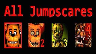 FNAF 1 2 3 4 ALL JUMPSCARES NO Chica [upl. by Odyssey]