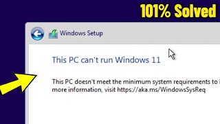 This PC cant run Windows 11  Bypass Secure Boot amp TPM  How To Fix this pc doesnt meet minimum ✅ [upl. by Anitteb]