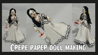 How to make a doll by using crepe paperCrepe paper dollsimple doll making [upl. by Lincoln56]