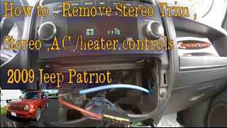 How to  Remove Stereo Trim  Stereo AC heater controls 2009 Jeep Patriot [upl. by Odnaloy466]