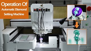 The operation of 3D automatic diamond setting machine stones setting machine for lost wax casting [upl. by Elbart]